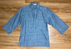 Organic by John Patrick Blue Denim Tunic Top Blouse w/ Side Slits USA - Size XS